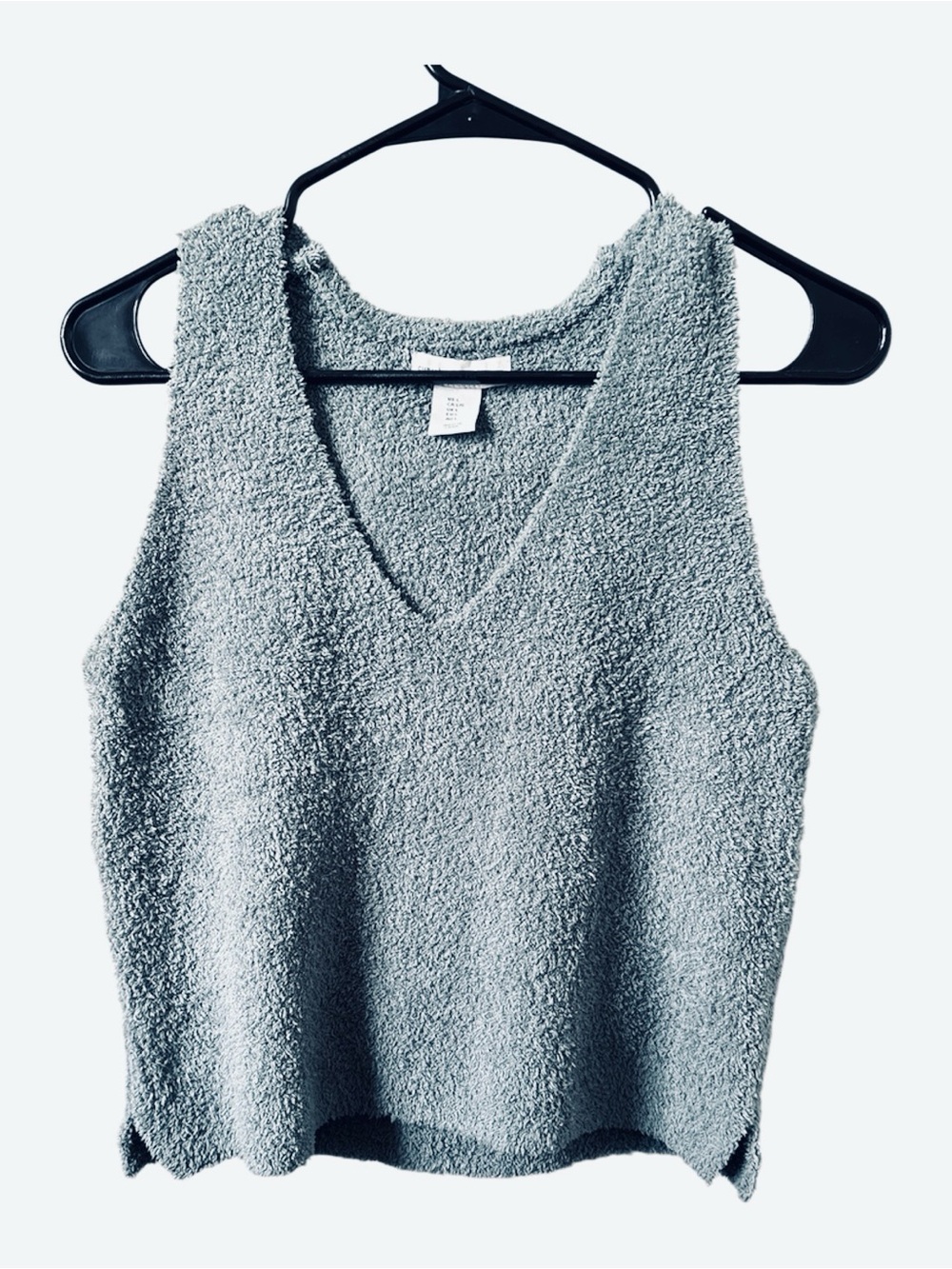 Cupcakes & Cashmere V-Neck Cozy Collection Sage Green Top Size Large